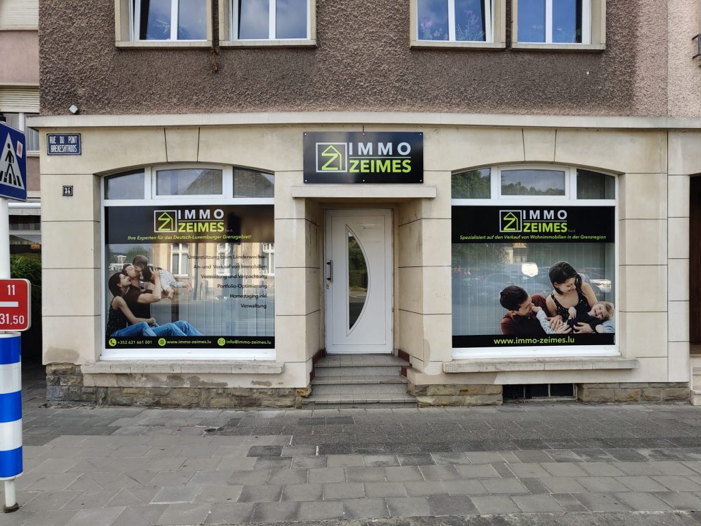 Fensterbeschriftung Schaufensterbeschriftung Folieren Evodruck Werbung Luxemburg Wasserbillig Trier Konz