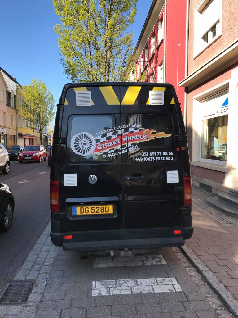 Street Wheels Lieferwagen in neuem Design foliert Evodruck Werbung Luxembourg Wasserbillig Trier Konz