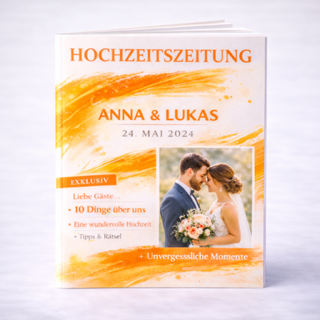 Hochzeitszeitung aus dem Evodruck Onlineshop