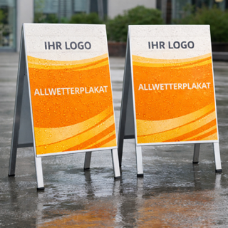Allwetterplakat aus dem Evodruck Onlineshop