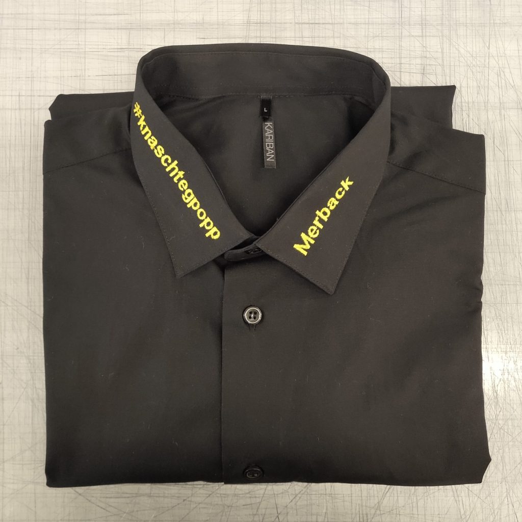 Bestickte Hemden und Mützen Made4you Werbung Luxemburg Wasserbillig Trier Konz