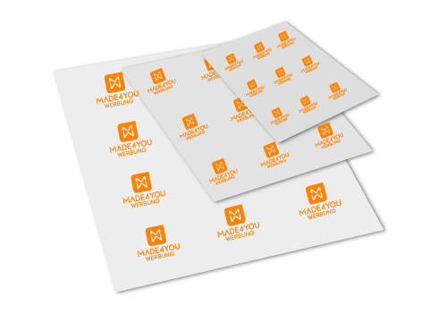Etiketten auf Bogen oder Rolle drucken lassen Made4you Werbung Luxemburg Wasserbillig Trier Konz