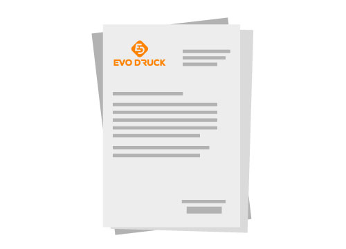 Création de papier à en-tête Evodruck – studio graphique à Konz, près de Trèves et du Luxembourg, à prix abordable