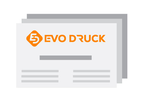 Création de cartes de visite Evodruck – studio graphique à Konz, près de Trèves et du Luxembourg, à prix abordable